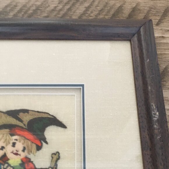 Handmade Children Sharing an Umbrella Himmel Needlework Professionally Framed - Picture 8 of 12